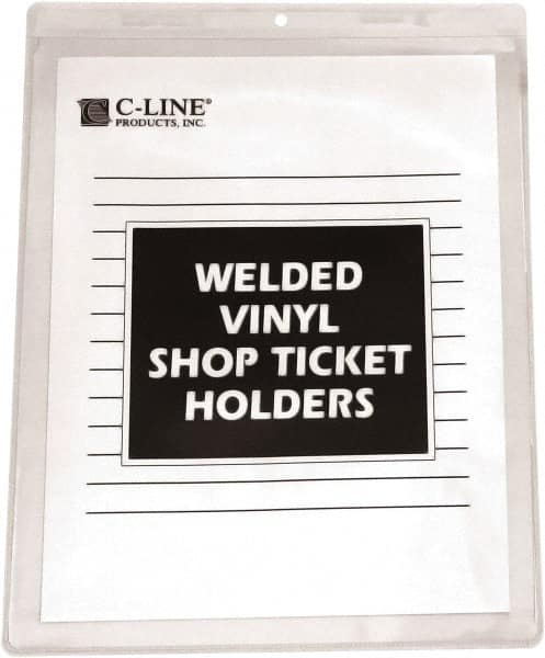 C-LINE - 50 Piece Clear Shop Ticket Holder - 12" High x 9" Wide - Americas Industrial Supply