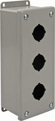 nVent Hoffman - 3 Hole, 1.2 Inch Hole Diameter, Steel Pushbutton Switch Enclosure - 9 Inch High x 3.47 Inch Wide x 2-3/4 Inch Deep, 12, 13 NEMA Rated - Americas Industrial Supply