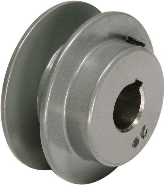 TB Wood's - 1" Bore, 1-3/32 Long, 3.35" Outside Diam, Finished Bore Single Groove V Belt Sheave - 73/93" Wide, 2.6 Belt Pitch B, 2.6" Pitch Diam of 4L Belt - Americas Industrial Supply