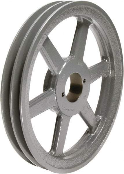 TB Wood's - 2 Groove, 1/2 to 1-1/2 Bore Diam, 12-3/4" Outside Diam, QD Bushed V Belt Sheave - 12.0 A Diam Belt Pitch - Americas Industrial Supply