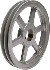 TB Wood's - 2 Groove, 1/2 to 1-1/2 Bore Diam, 6-1/4" Outside Diam, QD Bushed V Belt Sheave - 5.5 A Diam Belt Pitch - Americas Industrial Supply