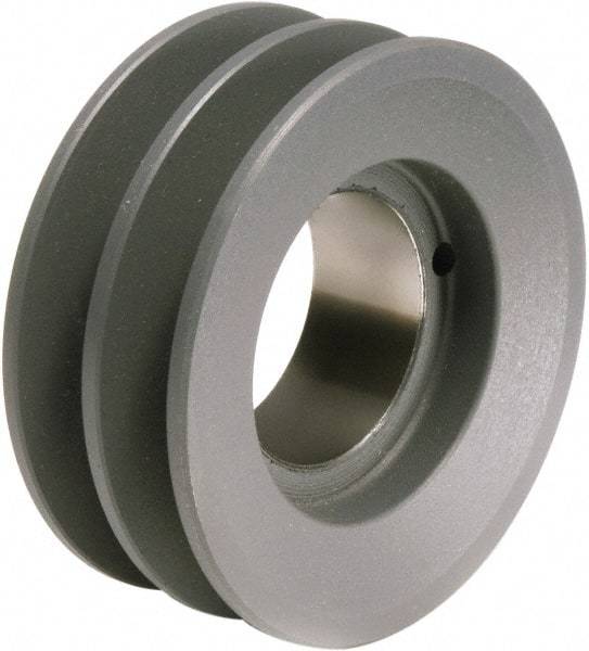 TB Wood's - 2 Groove, 1/2 to 1-1/2 Bore Diam, 4-1/4" Outside Diam, QD Bushed V Belt Sheave - 3.5 A Diam Belt Pitch - Americas Industrial Supply