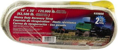 Erickson Manufacturing - 30' Long x 10" Wide, 125,000 Lb Basket Capacity, Polyester Blend Web Sling - White - Americas Industrial Supply