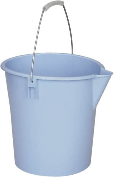 Ability One - 12 Qt, Plastic Round Blue Single Pail with Pour Spout - Handle Included - Americas Industrial Supply