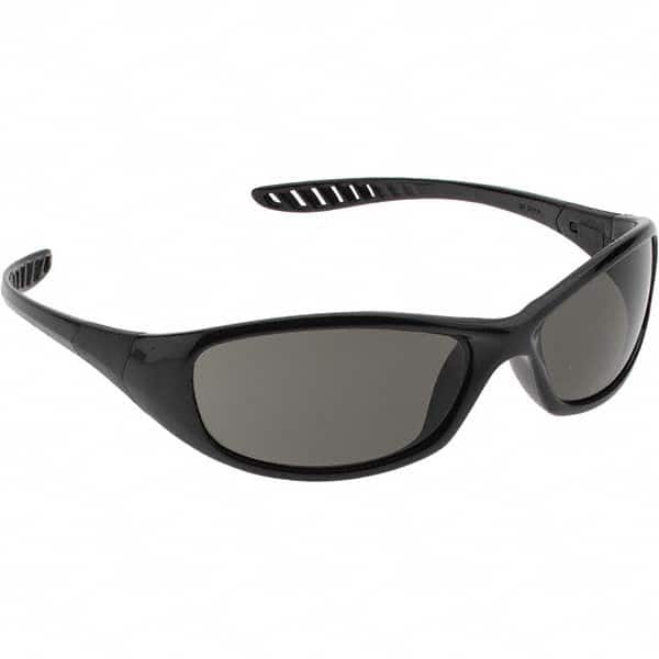 KleenGuard - Smoke Lenses, Framed Safety Glasses - Scratch Resistant, Black Nylon Frame, Size Universal, Wrap Around - Americas Industrial Supply