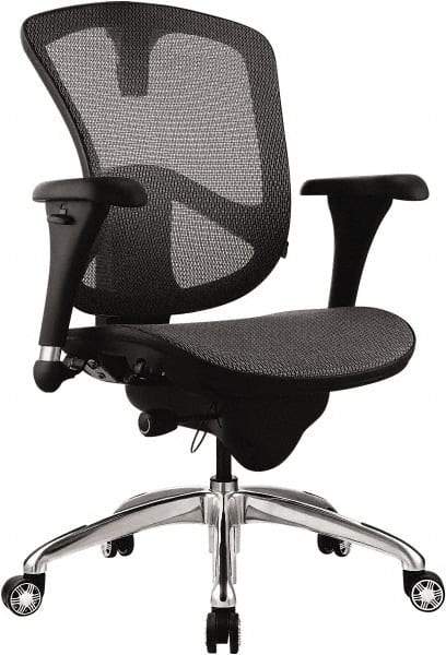 Bevco - 18 to 21-1/2" High Adjustable Chair - 20-1/2" Wide x 19-3/4" Deep, Mesh Seat, Black - Americas Industrial Supply