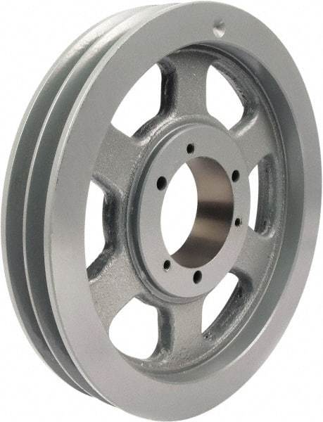 TB Wood's - 2 Groove, 1/2 to 2-1/2 Bore Diam, 16.35" Outside Diam, QD Bushed V Belt Sheave - 15.6 A Diam Belt Pitch - Americas Industrial Supply
