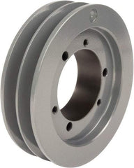 TB Wood's - 2 Groove, 1/2 to 1-5/8 Bore Diam, 5.3" Outside Diam, QD Bushed V Belt Sheave - 5.30 3V Diam Belt Pitch - Americas Industrial Supply