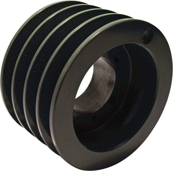 TB Wood's - 4 Groove, 1/2 to 1-5/8 Bore Diam, 3.35" Outside Diam, QD Bushed V Belt Sheave - 3.40 3V Diam Belt Pitch - Americas Industrial Supply