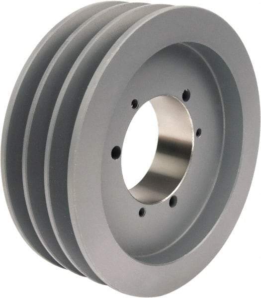 TB Wood's - 3 Groove, 1/2 to 2-1/2 Bore Diam, 8.35" Outside Diam, QD Bushed V Belt Sheave - 7.6 A Diam Belt Pitch - Americas Industrial Supply