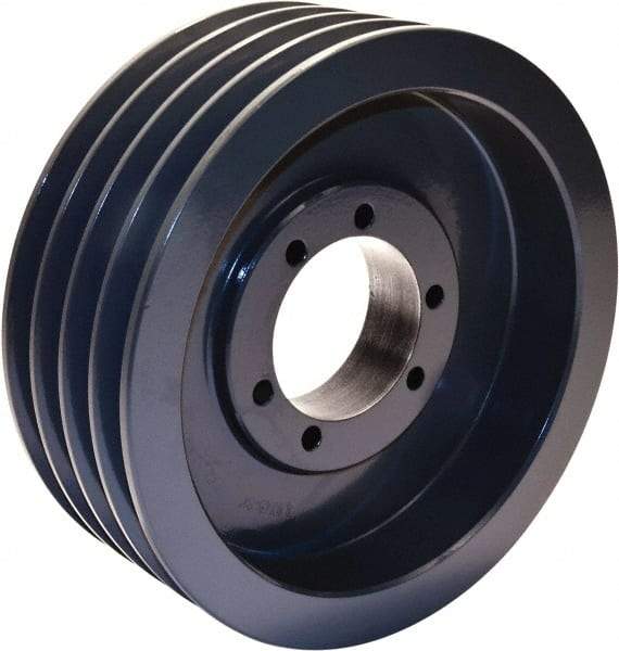 TB Wood's - 4 Groove, 7/8 to 3-1/2 Bore Diam, 12.4" Outside Diam, QD Bushed V Belt Sheave - 12.00 C Diam Belt Pitch - Americas Industrial Supply