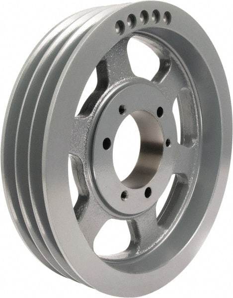 TB Wood's - 3 Groove, 1/2 to 2-15/16 Bore Diam, 11.3" Outside Diam, QD Bushed V Belt Sheave - 11.3 5V Diam Belt Pitch - Americas Industrial Supply
