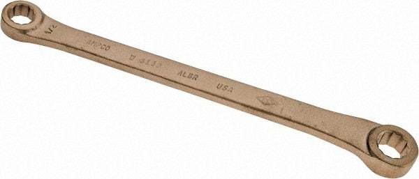 Ampco - 1/2" x 9/16" 12 Point Offset Box Wrench - Double End, 9-1/2" OAL, Aluminum Bronze - Americas Industrial Supply