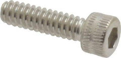 Made in USA - #6-32 UNC Hex Socket Drive, Socket Cap Screw - Grade 18-8 Stainless Steel, Uncoated, 1/2" Length Under Head - Americas Industrial Supply