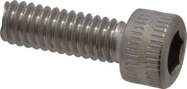Made in USA - #8-32 UNC Hex Socket Drive, Socket Cap Screw - Grade 18-8 Stainless Steel, Uncoated, 1/2" Length Under Head - Americas Industrial Supply