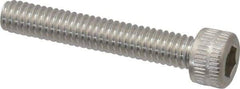 Made in USA - #8-32 UNC Hex Socket Drive, Socket Cap Screw - Grade 18-8 Stainless Steel, Uncoated, 1" Length Under Head - Americas Industrial Supply