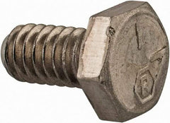 Made in USA - 1/4-20 UNC, 1/2" Length Under Head Hex Head Cap Screw - Grade 18-8 Stainless Steel, Uncoated, 7/16" Hex - Americas Industrial Supply