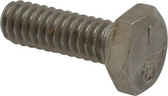 Made in USA - 1/4-20 UNC, 3/4" Length Under Head Hex Head Cap Screw - Grade 18-8 Stainless Steel, Uncoated, 7/16" Hex - Americas Industrial Supply