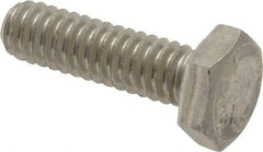 Made in USA - 1/4-20 UNC, 7/8" Length Under Head Hex Head Cap Screw - Grade 18-8 Stainless Steel, Uncoated, 7/16" Hex - Americas Industrial Supply