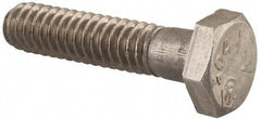 Made in USA - 1/4-20 UNC, 1-1/8" Length Under Head Hex Head Cap Screw - Grade 18-8 Stainless Steel, Uncoated, 7/16" Hex - Americas Industrial Supply
