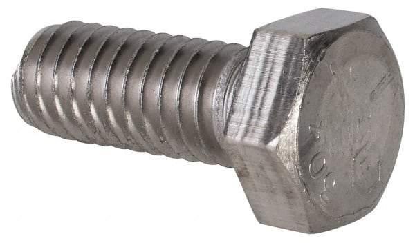 Value Collection - 5/16-18 UNC, 3/4" Length Under Head Hex Head Cap Screw - Grade 18-8 Stainless Steel, Uncoated, 1/2" Hex - Americas Industrial Supply