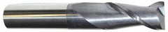Accupro - 31/64", 1" LOC, 1/2" Shank Diam, 3" OAL, 2 Flute, Solid Carbide Square End Mill - Single End, AlTiN Finish, Spiral Flute, 40° Helix, Centercutting, Right Hand Cut, Right Hand Flute - Americas Industrial Supply