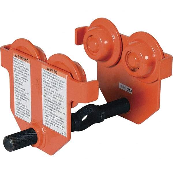Vestil - 0.5 Ton Capacity Low Profile Manual Trolley - 2" to 8-5/8" Flange Width - Americas Industrial Supply