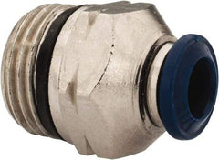 Alpha Technologies - 1/4" Outside Diam, 3/8 Universal Thread, Nickel Plated Brass Push-to-Connect Male Connector - 250 Max psi, Tube to Universal Thread Connection, Buna O-Ring - Americas Industrial Supply