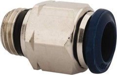 Alpha Technologies - 3/8" Outside Diam, 1/4 Universal Thread, Nickel Plated Brass Push-to-Connect Male Connector - 250 Max psi, Tube to Universal Thread Connection, Buna O-Ring - Americas Industrial Supply