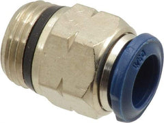 Alpha Technologies - 3/8" Outside Diam, 3/8 Universal Thread, Nickel Plated Brass Push-to-Connect Male Connector - 250 Max psi, Tube to Universal Thread Connection, Buna O-Ring - Americas Industrial Supply