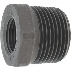 Made in USA - Size 1 x 1/2", Class 3,000, Forged Carbon Steel Black Pipe Hex Bushing - 3,000 psi, Threaded End Connection - Americas Industrial Supply