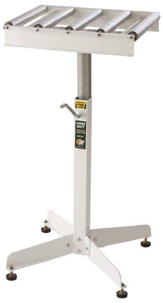 HTC - 18 Inch Long Table Stock Roller Stand - 500 Lbs. Limit, with 5 and 15 Inch Wide Rollers - Americas Industrial Supply