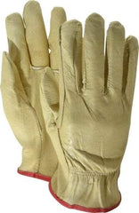MCR Safety - Size S Grain Pigskin Work Gloves - For Work & Driver, Uncoated, Slip-On Cuff, Tan, Paired - Americas Industrial Supply
