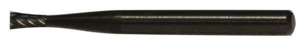 M.A. Ford - 1/8" Cut Diam, 1/8" Shank Diam, Inverted Cone Head Single Cut Burr - Carbide, Flat End, 3/16" LOC, 1-1/2" OAL - Americas Industrial Supply
