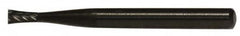 M.A. Ford - 1/8" Cut Diam, 1/8" Shank Diam, Inverted Cone Head Double Cut Burr - Carbide, Flat End, 3/16" LOC, 1-1/2" OAL - Americas Industrial Supply