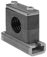 HYDAC - 3.94" Wide x 2.99" High x 1.18" Deep, Polypropylene Heavy Duty C-Rail Mount Vibration-Control Clamp - Carbon Steel Plate, Mount with C-Rail Nuts, Top plates, Clamp Pairs, and Bolts - Americas Industrial Supply