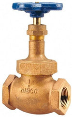 NIBCO - 2-1/2" Pipe, Threaded Ends, Bronze Integral Globe Valve - PTFE Disc, Union Bonnet, 300 psi WOG, 150 psi WSP, Class 150 - Americas Industrial Supply