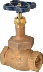 NIBCO - 1" Pipe, Threaded Ends, Bronze Integral Globe Valve - PTFE Disc, Screw-In Bonnet, 200 psi WOG, 125 psi WSP, Class 125 - Americas Industrial Supply