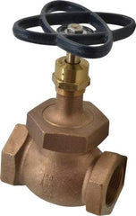 NIBCO - 1-1/4" Pipe, Threaded Ends, Bronze Integral Globe Valve - PTFE Disc, Screw-In Bonnet, 200 psi WOG, 125 psi WSP, Class 125 - Americas Industrial Supply