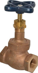 NIBCO - 3/4" Pipe, Threaded Ends, Bronze Integral Globe Valve - PTFE Disc, Union Bonnet, 300 psi WOG, 150 psi WSP, Class 150 - Americas Industrial Supply