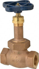 NIBCO - 3/4" Pipe, Threaded Ends, Bronze Renewable Full Plug Disc Globe Valve - Alloy Threads Disc, Union Bonnet, 400 psi WOG, 200 psi WSP, Class 200 - Americas Industrial Supply