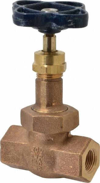 NIBCO - 3/8" Pipe, Threaded Ends, Bronze Integral Globe Valve - Bronze Disc, Union Bonnet, 600 psi WOG, 300 psi WSP, Class 300 - Americas Industrial Supply