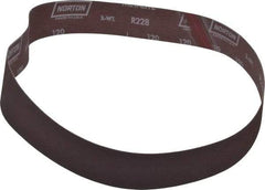 Norton - 2" Wide x 42" OAL, 120 Grit, Aluminum Oxide Abrasive Belt - Aluminum Oxide, Fine, Coated, Series R228 - Americas Industrial Supply