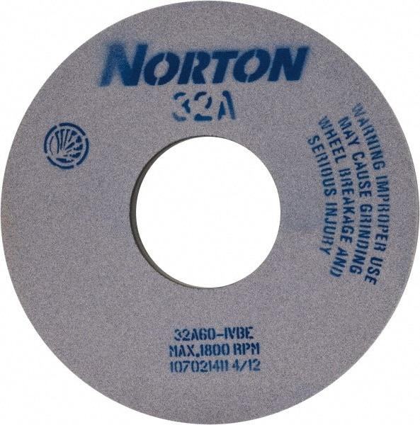 Norton - 14" Diam x 5" Hole x 1" Thick, I Hardness, 60 Grit Surface Grinding Wheel - Aluminum Oxide, Type 1, Medium Grade, 1,800 Max RPM, Vitrified Bond - Americas Industrial Supply