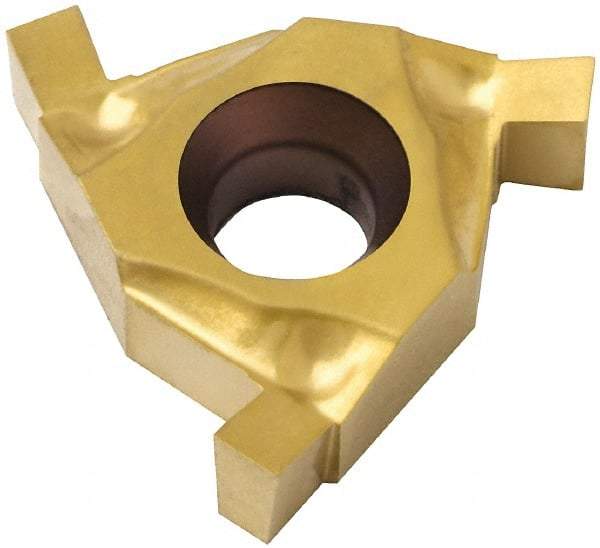 Hertel - 0.07716IR/EL Grade HG220TR, 0.077" Cutting Width Carbide Grooving Insert - 0.079" Max Depth of Cut, Right Hand, 0.004" Corner Radius, TiC/TiN Finish - Americas Industrial Supply