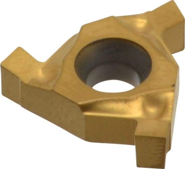 Carmex - 0.09416ER/IL Grade BXC, 3/32" Cutting Width Carbide Grooving Insert - 0.089" Max Depth of Cut, External Right/Internal Left, 0.004" Corner Radius, TiN Finish - Americas Industrial Supply