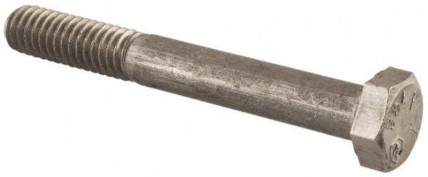 Made in USA - 5/16-18 UNC, 2-1/2" Length Under Head Hex Head Cap Screw - Grade 18-8 Stainless Steel, Uncoated, 1/2" Hex - Americas Industrial Supply