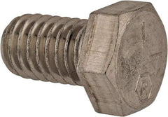 Made in USA - 3/8-16 UNC, 5/8" Length Under Head Hex Head Cap Screw - Grade 18-8 Stainless Steel, Uncoated, 9/16" Hex - Americas Industrial Supply