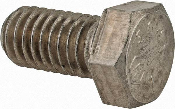 Made in USA - 3/8-16 UNC, 3/4" Length Under Head Hex Head Cap Screw - Grade 18-8 Stainless Steel, Uncoated, 9/16" Hex - Americas Industrial Supply