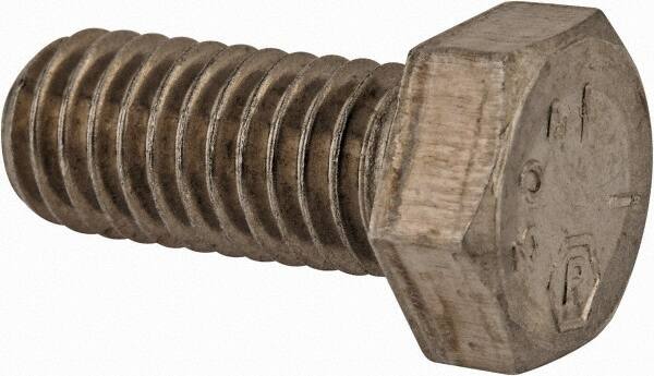 Made in USA - 3/8-16 UNC, 7/8" Length Under Head Hex Head Cap Screw - Grade 18-8 Stainless Steel, Uncoated, 9/16" Hex - Americas Industrial Supply